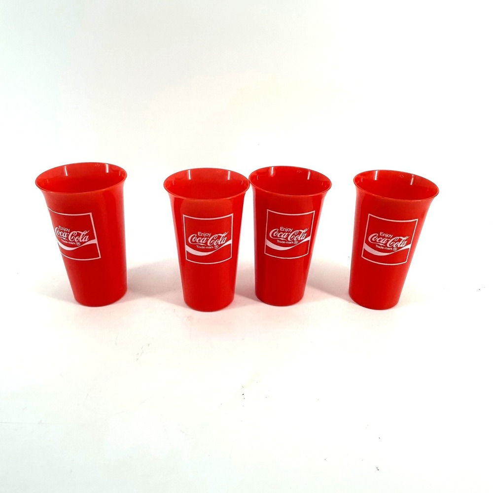 Vintage Coca-Cola Red Plastic Pitcher & 8 Cup Tumbler Set Coke Soda Collectible - Picture 6 of 7